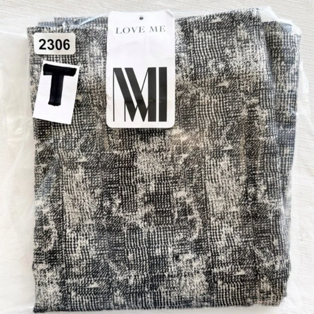 MM. Lafleur Crosby Pencil Skirt Scribble Jacquard Black Cream Size 8 NEW